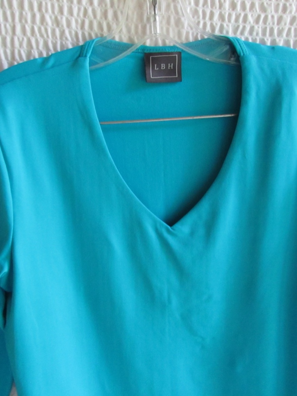 Meryl Tactel Nylon Tank Top LBH USA Made Solid Blue Slims M Women 3/4 Lined